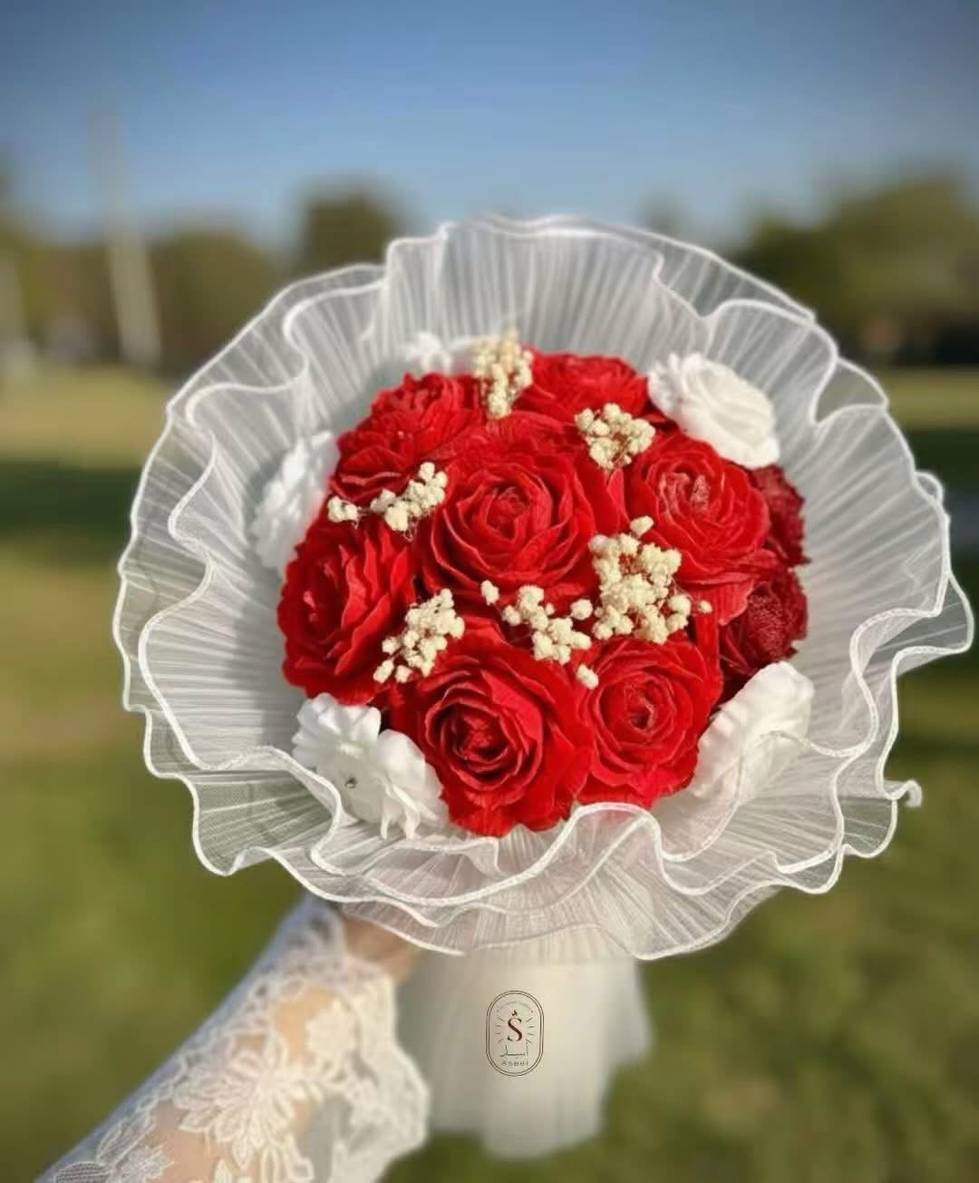 Wax Flower Bouquet – 15 Flowers - بوكيه ورد شمع – 15 وردة