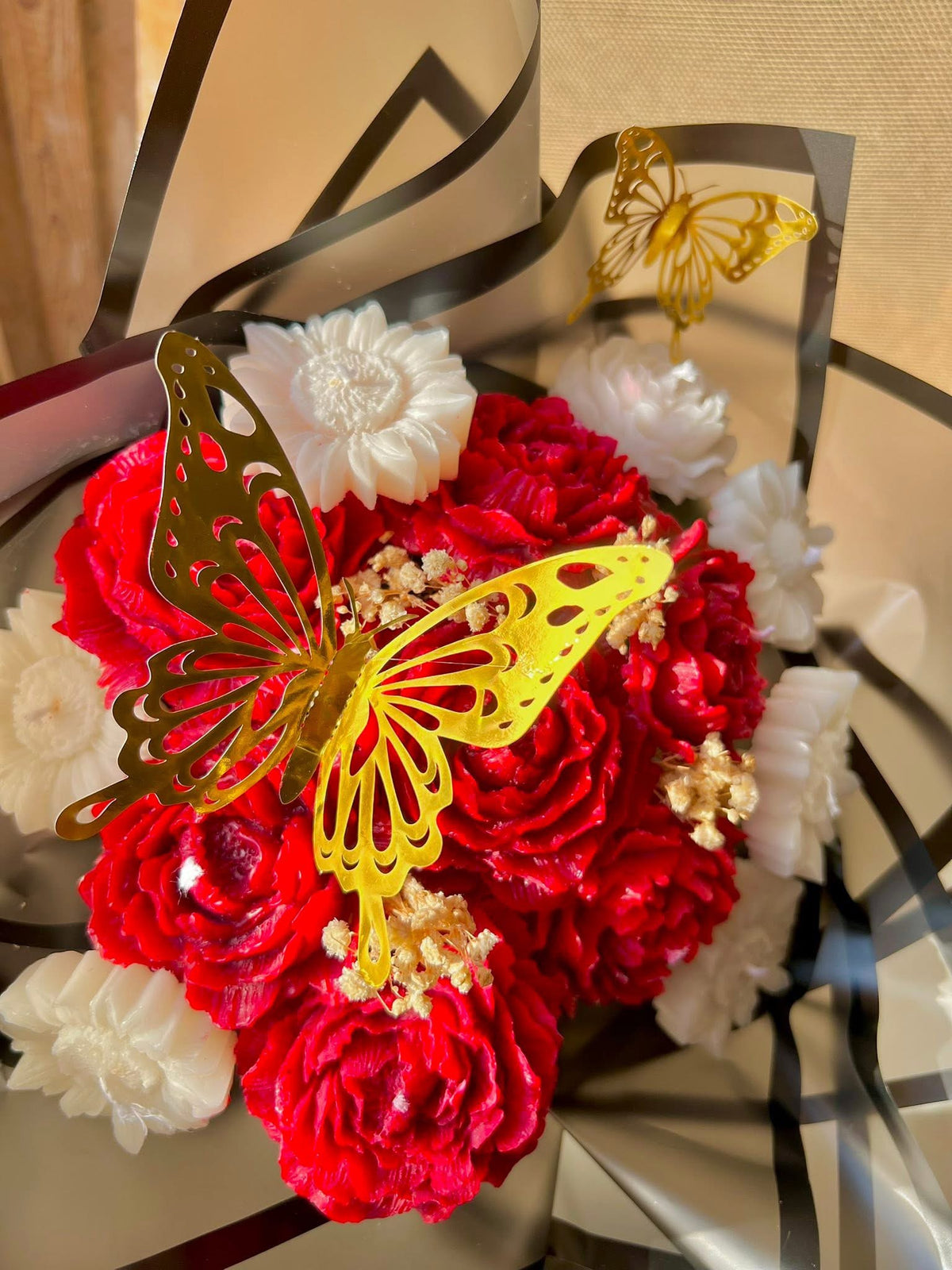 Wax Flower Bouquet – 15 Flowers - بوكيه ورد شمع – 15 وردة