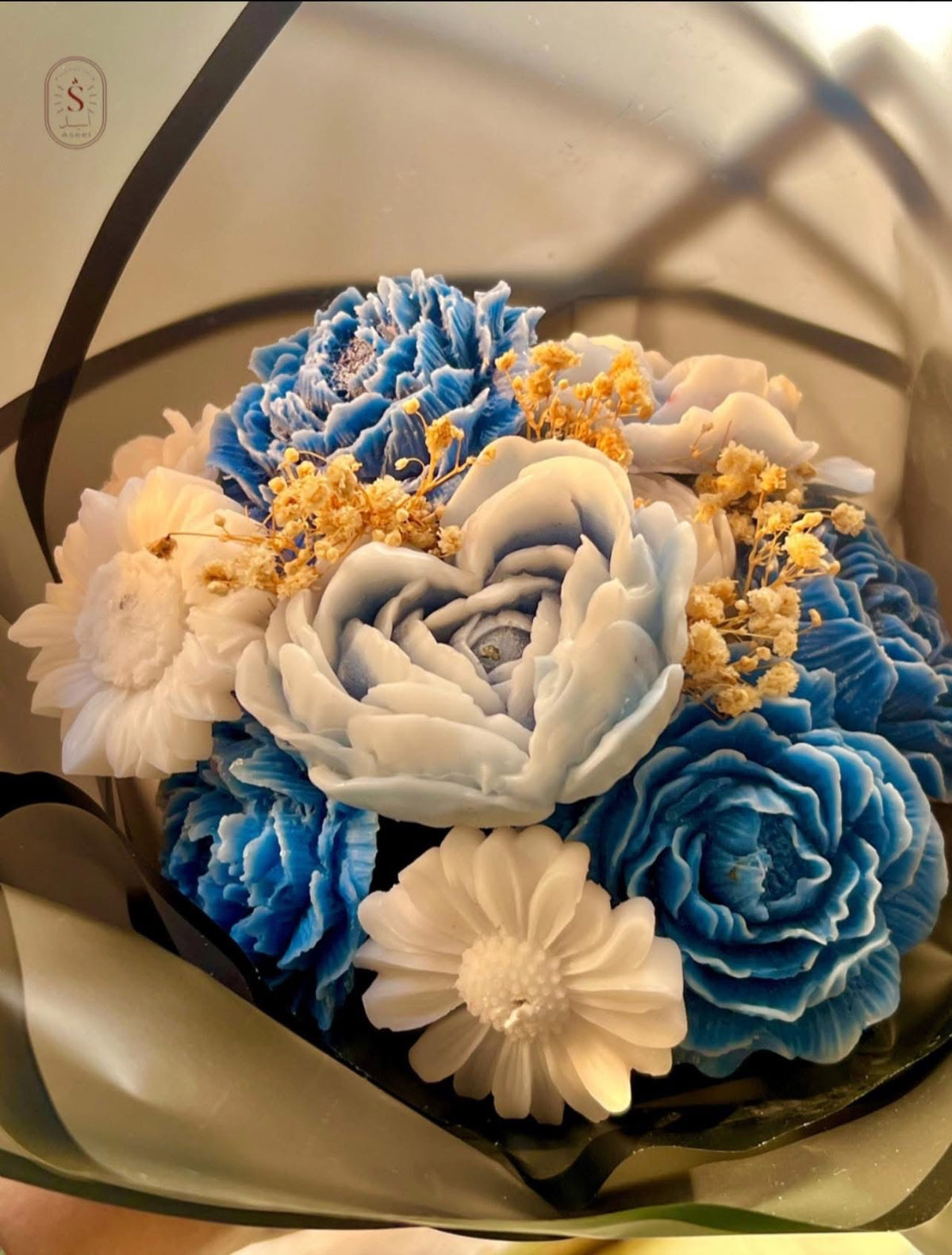 Wax Flower Bouquet – 10 Flowers - بوكيه ورد شمع – 10 وردات